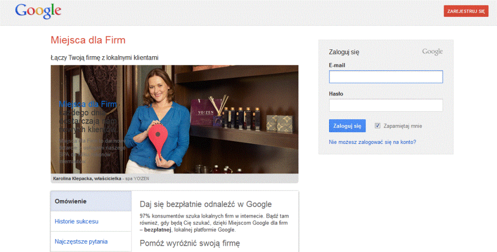 Google miejsca dla firm - serwis komputerowy Toruń