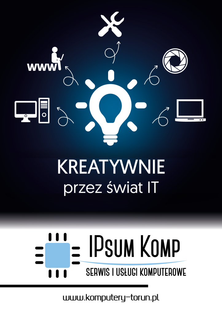 Plakat serwisu komputerowego Ipsum Komp 