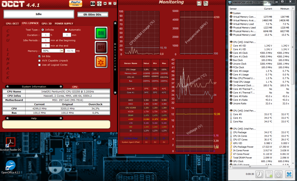 Intel G3258 podkręcanie MSI Z87-G43