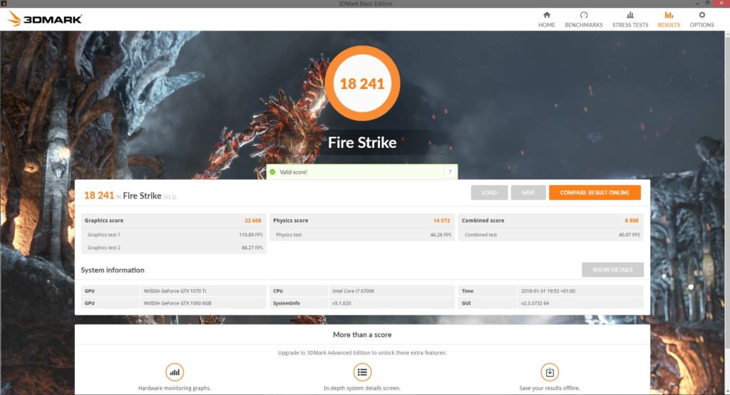 1070Ti EVGA 3Dmark Firestrike